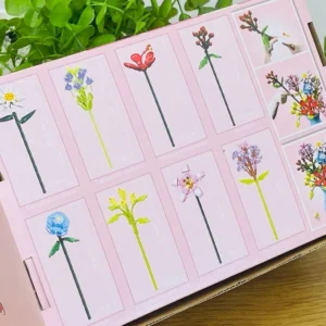 Flowers Building Blocks – Vazalı Dekorativ Çiçək Buketi Çəhrayı - Grido hədiyyə mağazası