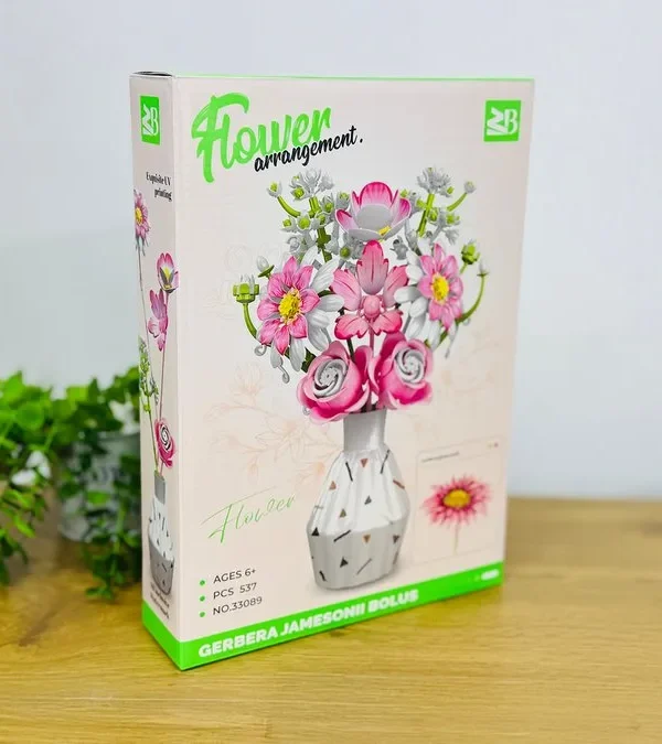 Gül Buketi Konstruksiya Seti – Gerbera (557 Hissə) - Grido hədiyyə mağazası