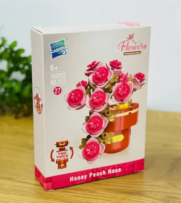 Honey Peach Rose Konstruksiya Gül Dəsti 162 Hissə 113-27 - Grido hədiyyə mağazası