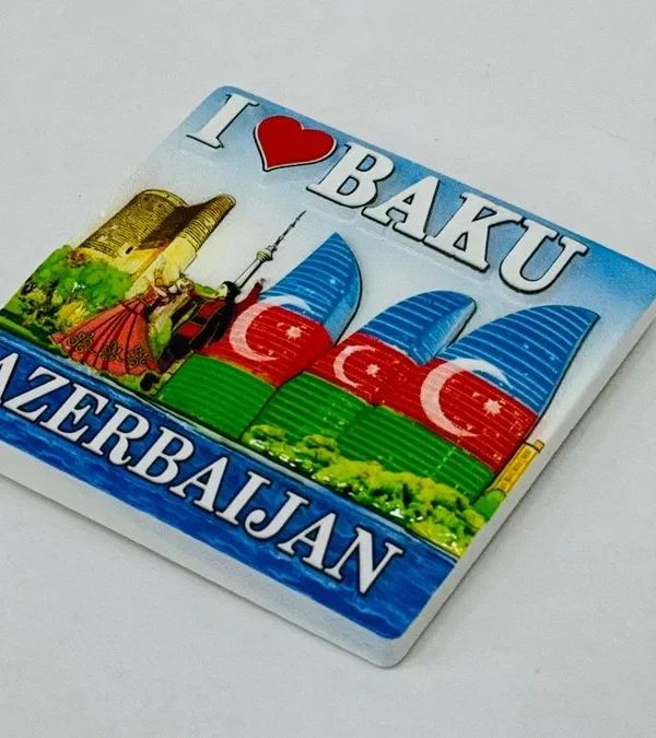 I Love Baku Azərbaycan Keramik Maqnit - Grido hədiyyə mağazası