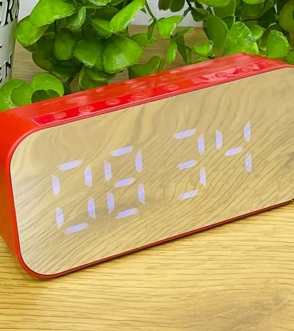 LED Güzgülü Masaüstü Saat (Bluetoothlu) – Qırmızı - Grido hədiyyə mağazası
