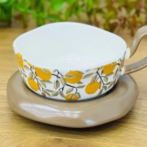 Limon Naxışlı Fincan Və Altlıq Dəsti 35460 - Grido hədiyyə mağazası