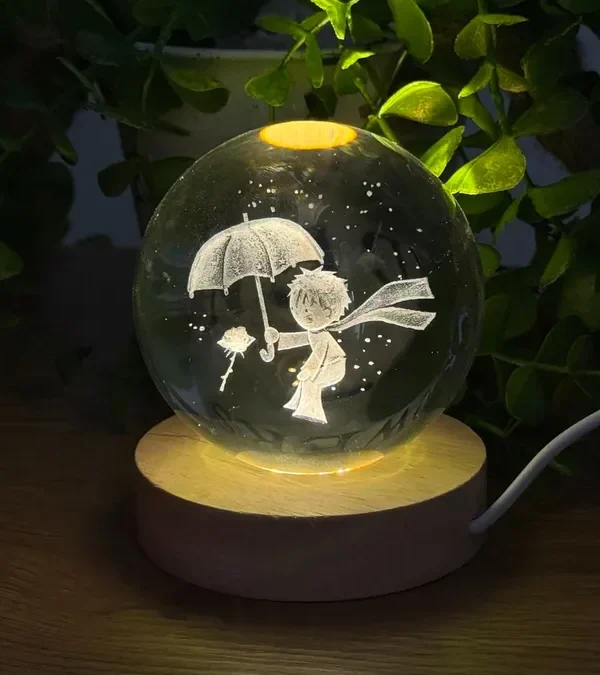 Little Prince İşıqlı Kristal Kürə (Böyük 7.5 x 10 sm) - Grido hədiyyə mağazası