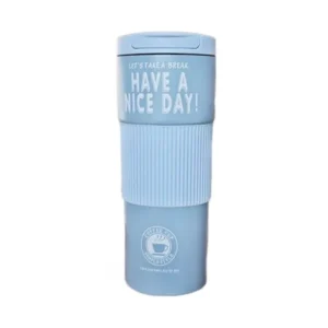 Mavi Rezinli 600 ml Termos Fincan Have A Nice Day - Grido hədiyyə mağazası