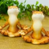 Meditasiya edən Pişik Dekoru – 2-li Dəst 11 sm - Grido hədiyyə mağazası
