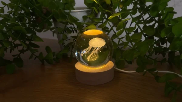 Meduza İşıqlı Kristal Kürə (Kiçik 5.5 x 7.5 sm) 7440 - Grido hədiyyə mağazası