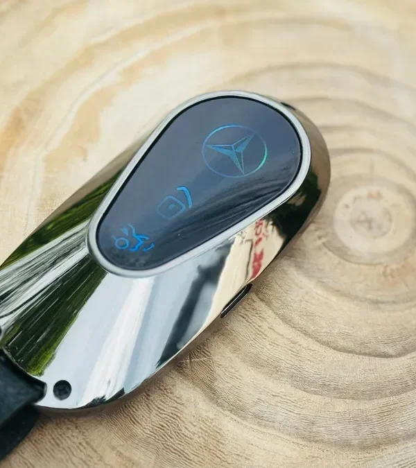 Mercedes-Benz Dizayn Elektron Alışqan Gümüşü 601– USB Şarjlı Açar Breloq, Elektrikli Lighter (Silver Metal) - Grido hədiyyə mağazası