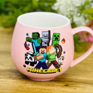 Minecraft Temalı Çəhrayı Keramika Fincan ☕⛏️ - Grido hədiyyə mağazası