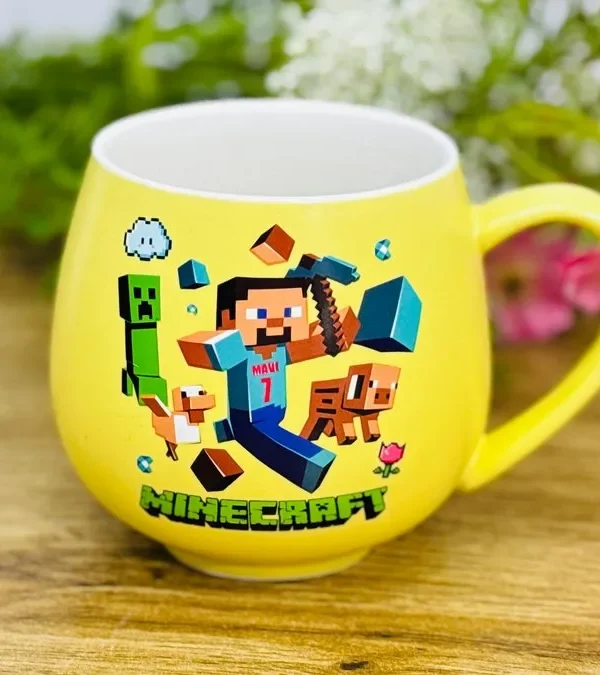 Minecraft Temalı Sarı Keramika Fincan ☕⛏️ - Grido hədiyyə mağazası