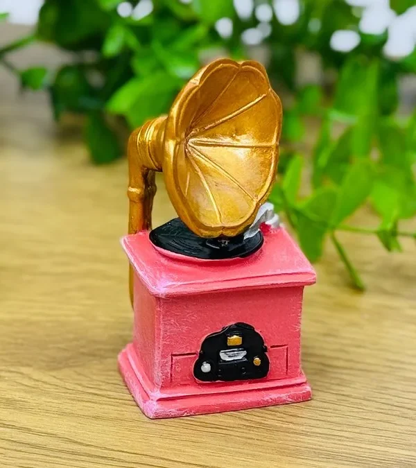 Mini Çəhrayı Qramafon Suvenir 9 x 3,5 Sm - Grido hədiyyə mağazası