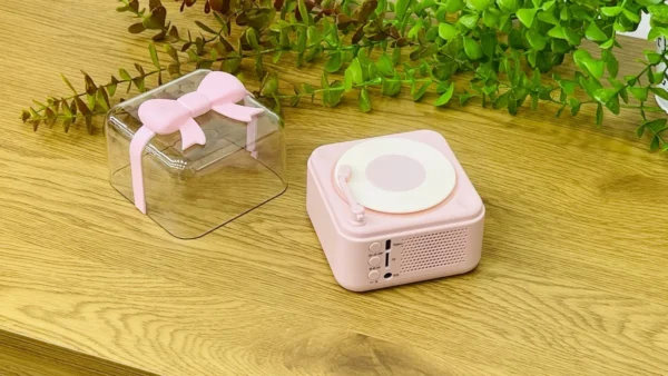 Mini Retro Qramafon Çəhrayı Bantikli - Grido hədiyyə mağazası