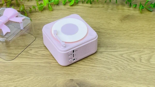 Mini Retro Qramafon Çəhrayı Bantikli - Grido hədiyyə mağazası