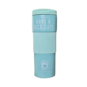 Mint (Yaşıl) Rezinli 600 ml Termos Fincan Have A Nice Day - Grido hədiyyə mağazası