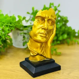 Modern Face Art Dekoru Qızılı Kar Suvenir 20 x 10 Sm🎭✨ - Grido hədiyyə mağazası