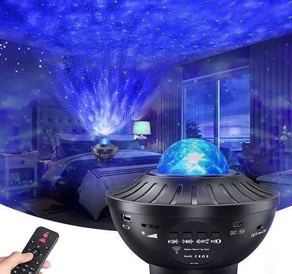 Musiqili Qara Qalaktika Proyektor Lampa (Bluetooth, Pultlu, Okean dalğalı) - Grido hədiyyə mağazası