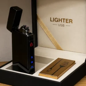 Premium Hədiyyəlik Elektrikli Alışqan 619 Qara– USB İlə Doldurulan, Hədiyyəlik Alışqan - Grido hədiyyə mağazası