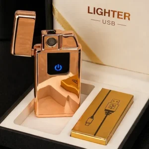 Premium Hədiyyəlik Elektrikli Alışqan 619 Qızılı– USB İlə Doldurulan, Hədiyyəlik Alışqan - Grido hədiyyə mağazası