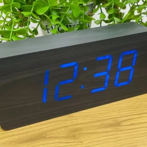 Qara Taxta Görünüşlü LED Masaüstü Saat 21 Sm - Grido hədiyyə mağazası