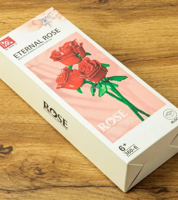 Qırmızı Qızılgül Konstruksiya Seti (3 Gül) 225 Hissə 360-6 - Grido hədiyyə mağazası