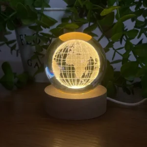 Qlobus sadə İşıqlı Kristal Kürə (Kiçik 5.5 x 7.5 sm) - Grido hədiyyə mağazası