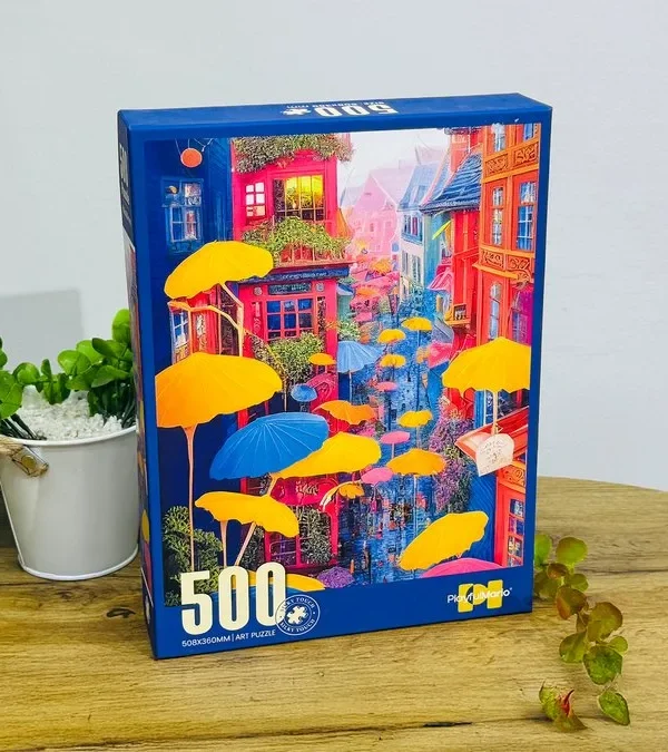 Rəngli Çətirlər Şəhəri – 500 Hissə Puzzle - Grido hədiyyə mağazası