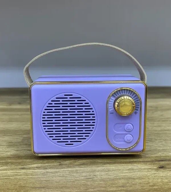 Retro Dizaynlı Bənövşəyi Bluetooth Mini Səsucaldıcı - Grido hədiyyə mağazası