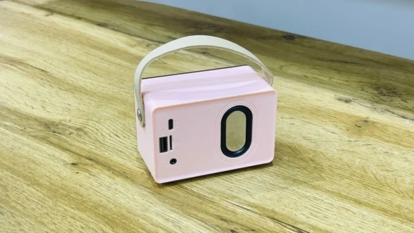 Retro Dizaynlı Çəhrayı Bluetooth Mini Səsucaldıcı - Grido hədiyyə mağazası