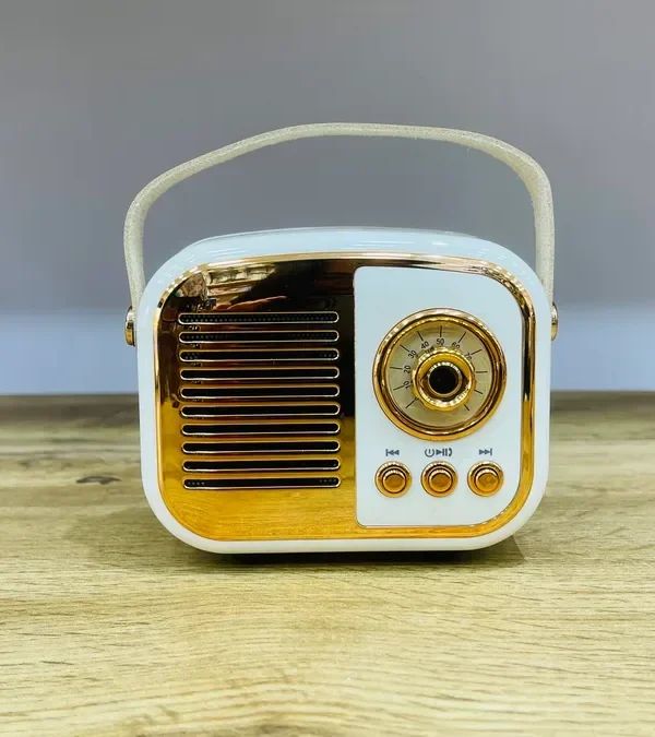 Retro Dizaynlı Krem Bluetooth Mini Radio Səsucaldıcı - Grido hədiyyə mağazası