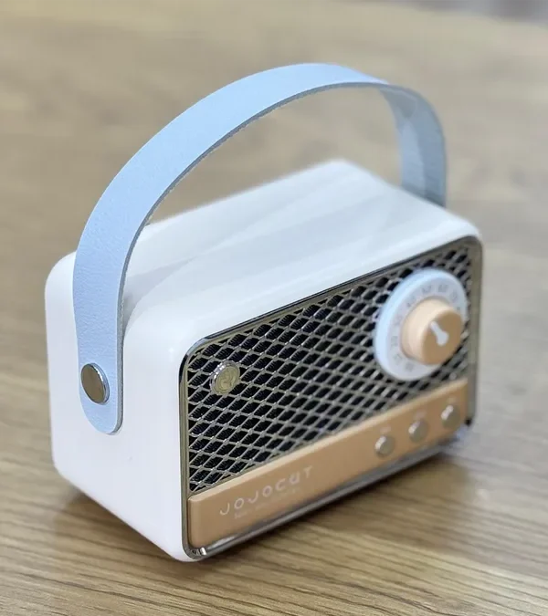 Retro Dizaynlı Krem FM Radiolu Bluetooth Mini Səsucaldıcı - Grido hədiyyə mağazası