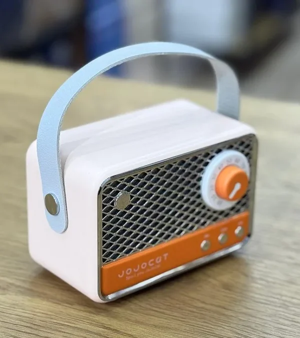 Retro Dizaynlı Narıncı FM Radiolu Bluetooth Mini Səsucaldıcı - Grido hədiyyə mağazası