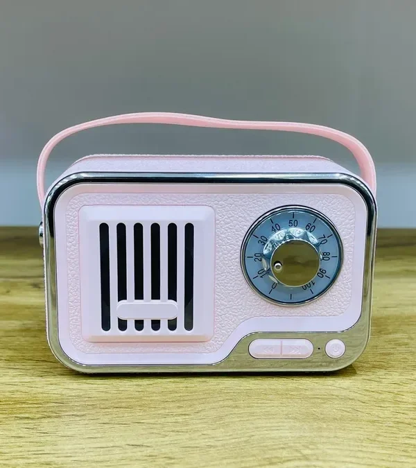 Retro Görünüşlü Çəhrayı FM Radiolu Bluetooth Səsucaldıcı - Grido hədiyyə mağazası