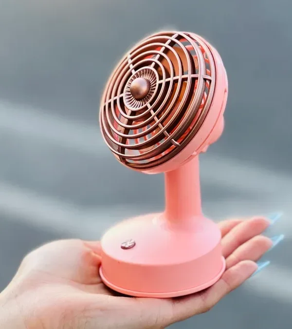 Retro Mini Masaüstü Fan Çəhrayı - Grido hədiyyə mağazası