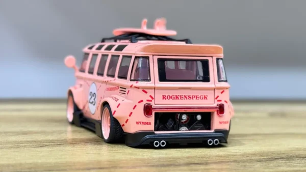 Retro Stil Çəhrayı Metal Avtobus Maketi - Grido hədiyyə mağazası