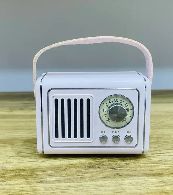 Retro Üslublu Çəhrayı FM Radiolu Bluetooth Səsucaldıcı - Grido hədiyyə mağazası