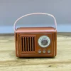 Retro Üslublu Qəhvəyi FM Radiolu Bluetooth Səsucaldıcı - Grido hədiyyə mağazası