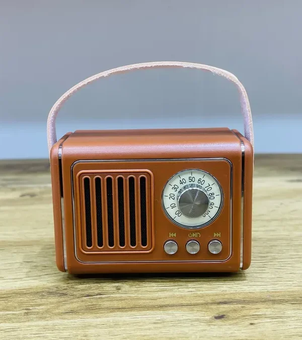 Retro Üslublu Qəhvəyi FM Radiolu Bluetooth Səsucaldıcı - Grido hədiyyə mağazası