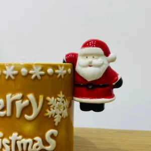 Santa Dekorlu Sarı Merry Christmas Fincanı - Grido hədiyyə mağazası