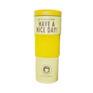 Sarı Rezinli 600 ml Termos Fincan Have A Nice Day - Grido hədiyyə mağazası