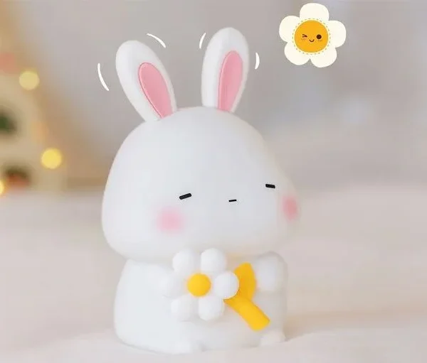 Sevimli Dovşan Silikon LED Lampa - Grido hədiyyə mağazası
