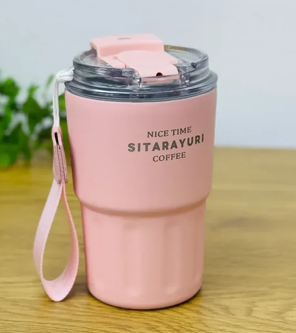 Sitarayuri Termos Çəhrayı Kofe Stəkanı – 360 ml - Grido hədiyyə mağazası
