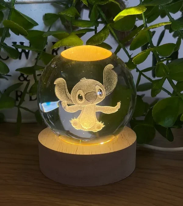 Stitch sadə İşıqlı Kristal Kürə (Kiçik 5.5 x 7.5 sm) - Grido hədiyyə mağazası