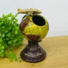 Təyyarə Detallı Qızılı Qlobus Dizaynlı Masaüstü Dekor ( 22 x 12 sm ) - Grido hədiyyə mağazası
