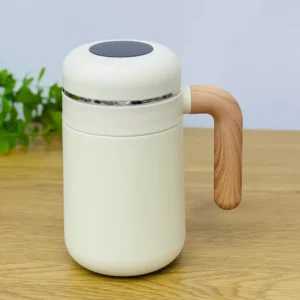 Termos Stəkan Dərəcə Göstərən Krem – Temperatur Göstəricili (500 ml) - Grido hədiyyə mağazası