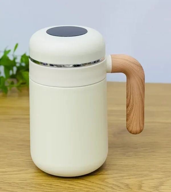 Termos Stəkan Dərəcə Göstərən Krem – Temperatur Göstəricili (500 ml) - Grido hədiyyə mağazası