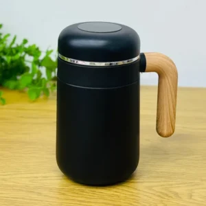 Termos Stəkan Dərəcə Göstərən Qara – Temperatur Göstəricili (500 ml) - Grido hədiyyə mağazası