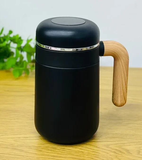 Termos Stəkan Dərəcə Göstərən Qara – Temperatur Göstəricili (500 ml) - Grido hədiyyə mağazası
