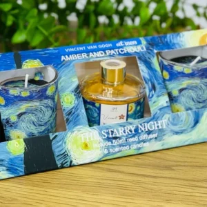 The Starry Night Hədiyyə Dəsti – Reed Diffuser & Şam (Amber & Patchouli) - Grido hədiyyə mağazası