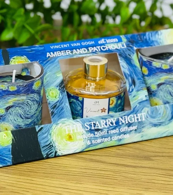 The Starry Night Hədiyyə Dəsti – Reed Diffuser & Şam (Amber & Patchouli) - Grido hədiyyə mağazası