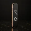 USB Şarjlı Elektron Alışqan Qara 6038, Sensorlu Alışqan, Metal Alışqan, Küləyə Davamlı Alışqan, Hədiyyəlik Alışqan (Love Dizayn) - Grido hədiyyə mağazası