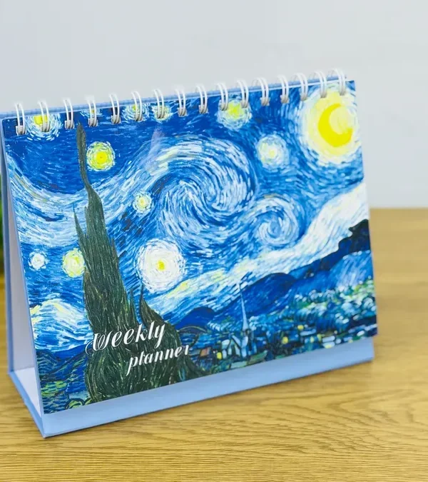 Van Gogh Dizaynlı Masaüstü Təqvim, Həftəlik Planlaycı - Grido hədiyyə mağazası